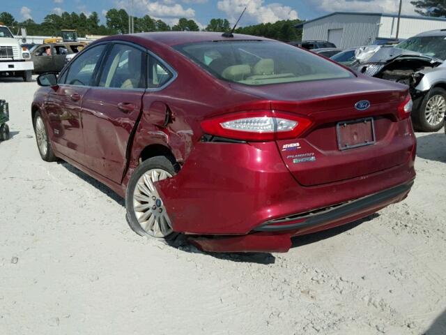 3FA6P0PU0FR166791 - 2015 FORD FUSION MAROON photo 3