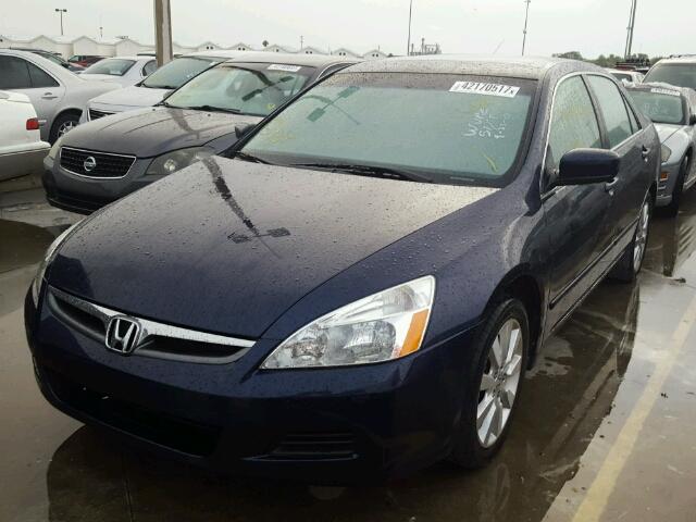 1HGCM66537A049125 - 2007 HONDA ACCORD BLUE photo 2