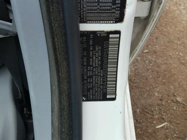 WBAAM3330XFP55105 - 1999 BMW 323I AUTOM WHITE photo 10