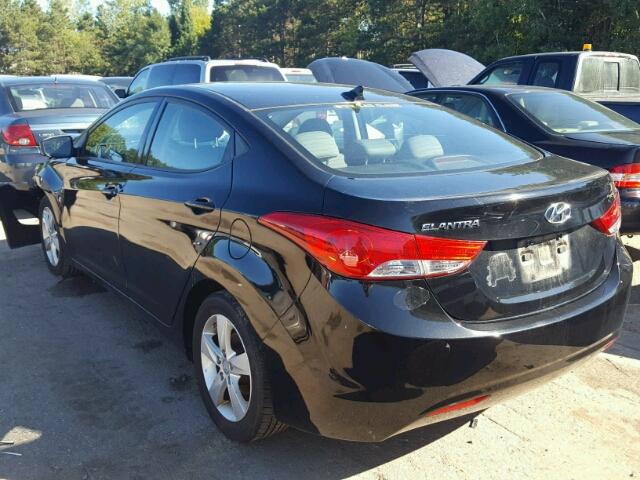 5NPDH4AE4DH408067 - 2013 HYUNDAI ELANTRA BLACK photo 3