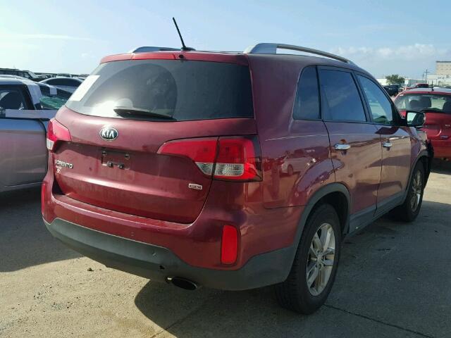 5XYKT3A67EG529452 - 2014 KIA SORENTO LX RED photo 4