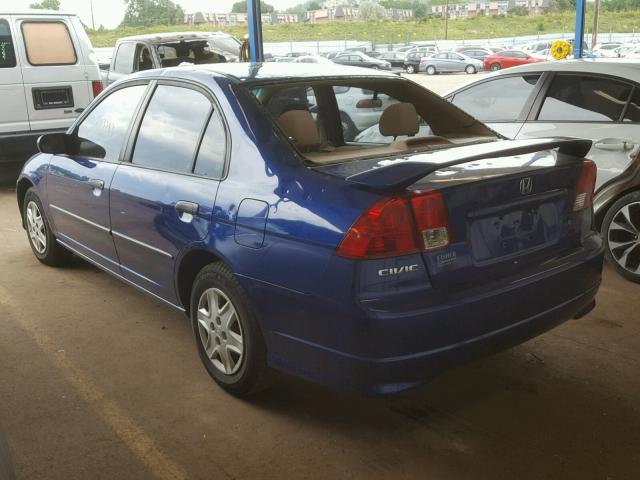 1HGES16475L002402 - 2005 HONDA CIVIC DX BLUE photo 3