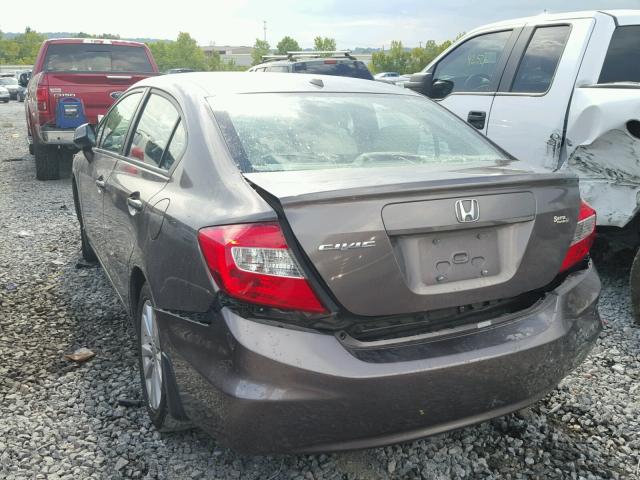 2HGFB2F94CH505255 - 2012 HONDA CIVIC EXL 棕色 照片 3