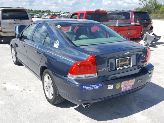 YV1RS592462523581 - 2006 VOLVO S60 2.5T BLUE photo 3