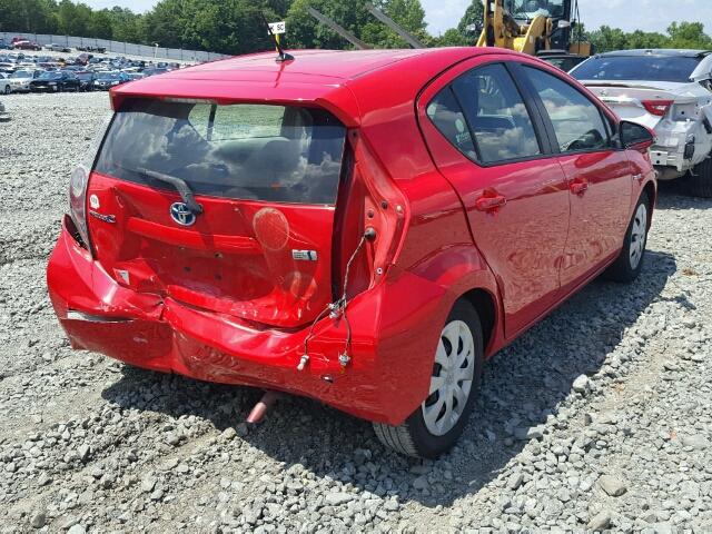 JTDKDTB31C1513522 - 2012 TOYOTA PRIUS C RED photo 4