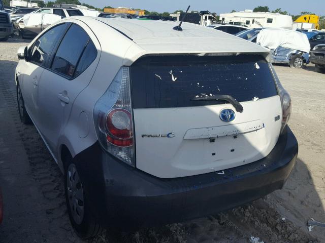 JTDKDTB37C1022520 - 2012 TOYOTA PRIUS C WHITE photo 3