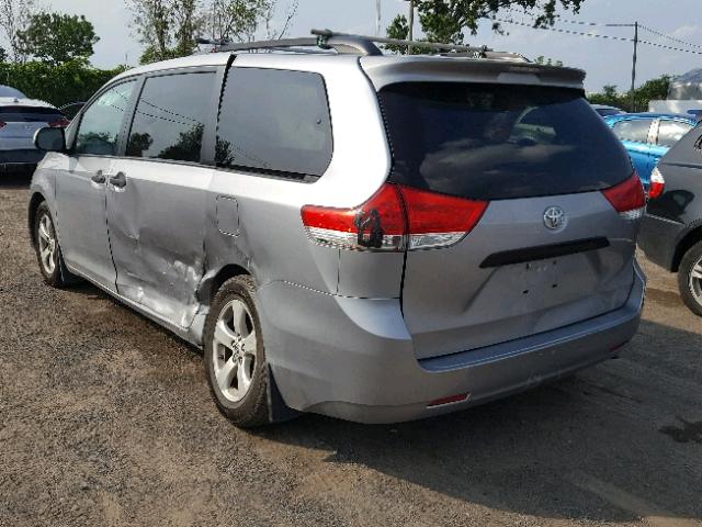 5TDZK3DCXDS345031 - 2013 TOYOTA SIENNA BAS GRAY photo 3