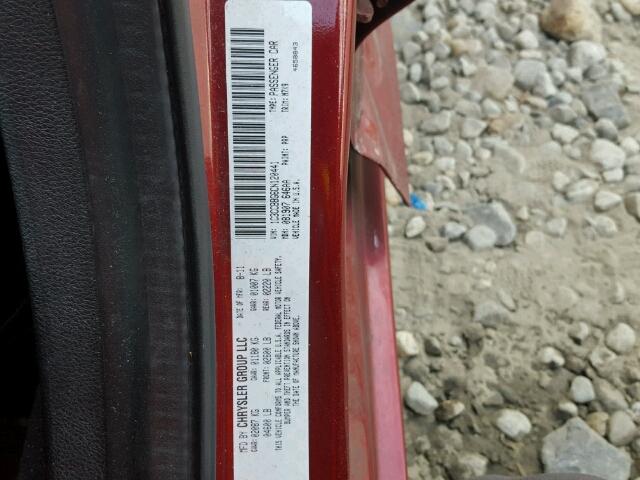 1C3CCBBG6CN120441 - 2012 CHRYSLER 200 TOURIN RED photo 10