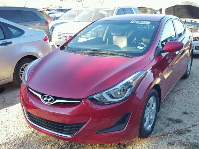 KMHDH4AEXFU364418 - 2015 HYUNDAI ELANTRA SE RED photo 2