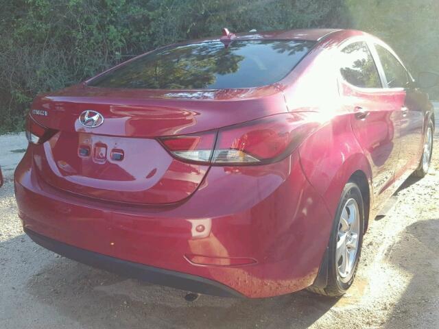 KMHDH4AEXFU364418 - 2015 HYUNDAI ELANTRA SE RED photo 4