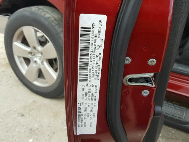 1C6RD6LT4CS348467 - 2012 DODGE RAM 1500 S MAROON photo 10