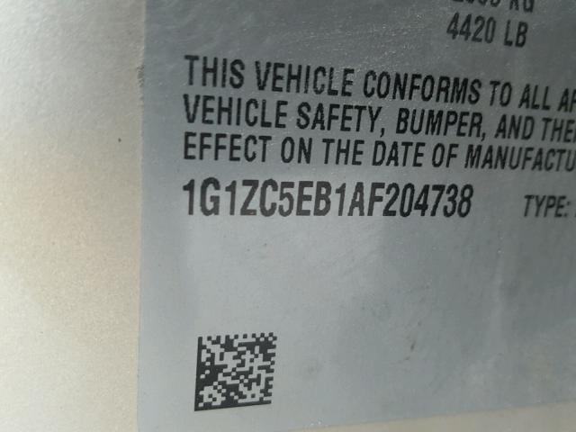 1G1ZC5EB1AF204738 - 2010 CHEVROLET MALIBU 1LT 棕色 照片 10