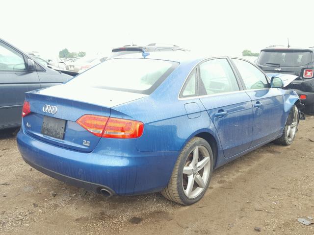 WAUMK78KX9N044188 - 2009 AUDI A4 PRESTIG BLUE photo 4