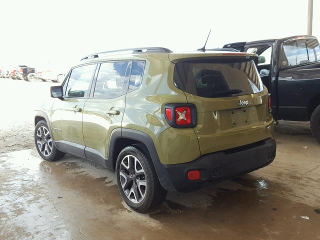 ZACCJABT8FPB86509 - 2015 JEEP RENEGADE L GREEN photo 3