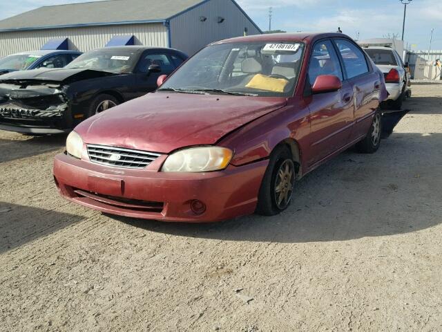 KNAFB121435268246 - 2003 KIA SPECTRA BA RED photo 2