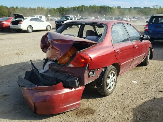 KNAFB121435268246 - 2003 KIA SPECTRA BA RED photo 4