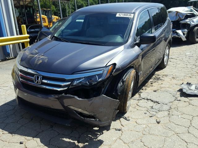 5FNYF5H1XGB017377 - 2016 HONDA PILOT LX GRAY photo 2