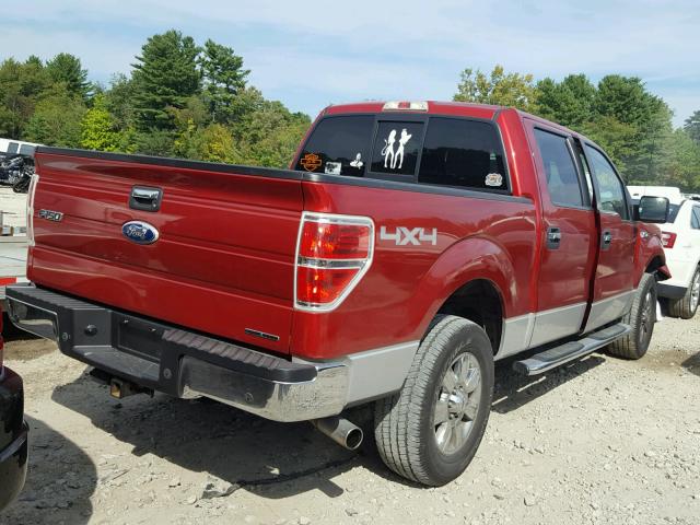 1FTFW1EF3BKD63945 - 2011 FORD F150 SUPER RED photo 4