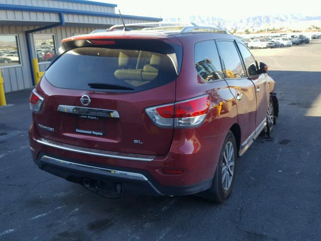 5N1AR2MN2EC691657 - 2014 NISSAN PATHFINDER MAROON photo 4