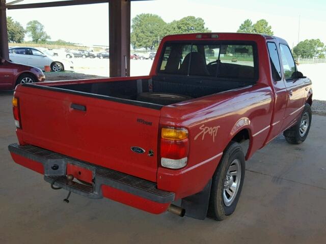 1FTYR14VXXPB96146 - 1999 FORD RANGER SUP RED photo 4