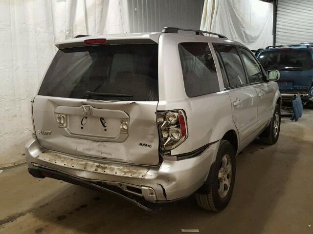 5FNYF186X7B010238 - 2007 HONDA PILOT EXL SILVER photo 4