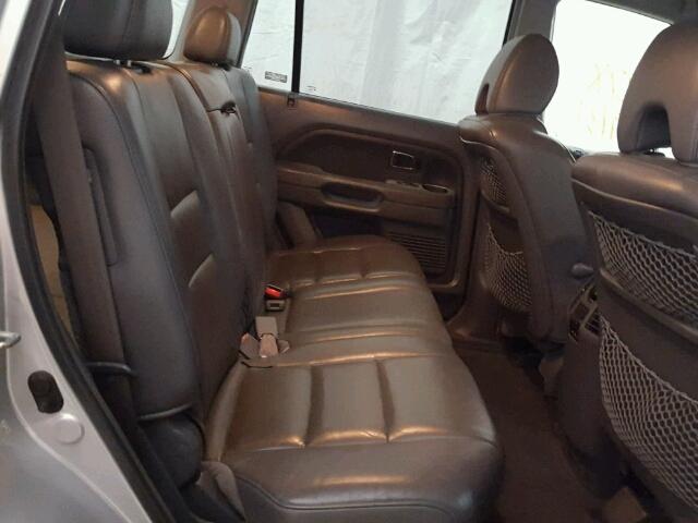 5FNYF186X7B010238 - 2007 HONDA PILOT EXL SILVER photo 6