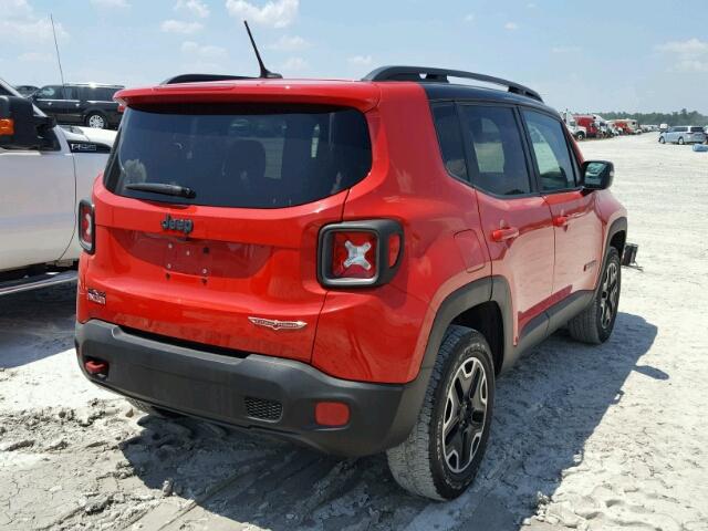 ZACCJBCT3GPC76513 - 2016 JEEP RENEGADE T RED photo 4