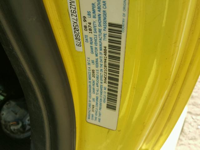 3VWCC21C8YM414884 - 2000 VOLKSWAGEN NEW BEETLE ყვითელი ფოტო 10