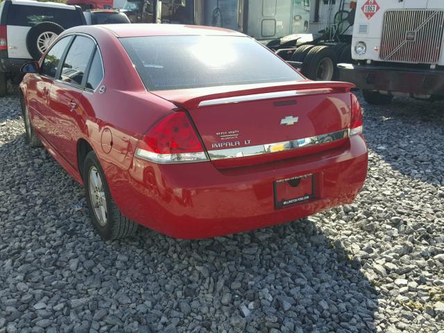 2G1WT57N191305288 - 2009 CHEVROLET IMPALA 1LT RED photo 3