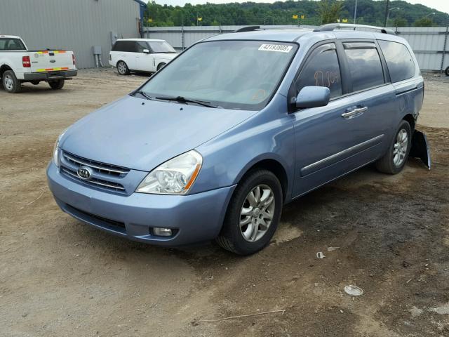 KNDMH4C34A6325563 - 2010 KIA SEDONA EX BLUE photo 2