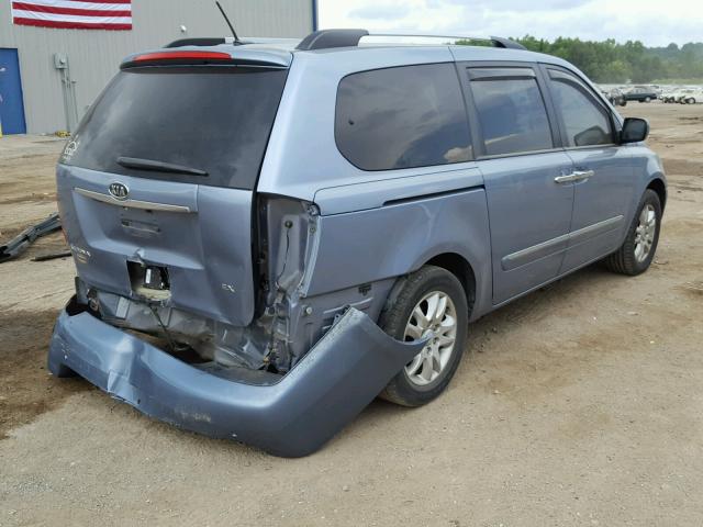 KNDMH4C34A6325563 - 2010 KIA SEDONA EX BLUE photo 4