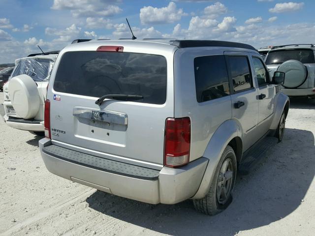 1D8GT58K67W548845 - 2007 DODGE NITRO SLT SILVER photo 4