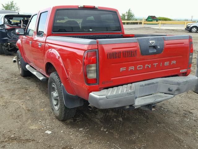 1N6ED27T74C414562 - 2004 NISSAN FRONTIER C RED photo 3