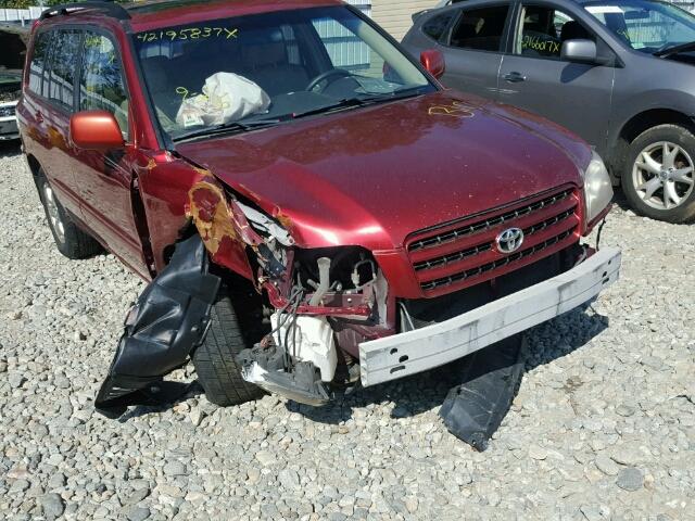 JTEHF21A420065629 - 2002 TOYOTA HIGHLANDER RED photo 9