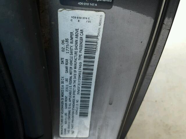 3VWSF31Y26M317469 - 2006 VOLKSWAGEN NEW BEETLE 石墨色 照片 10