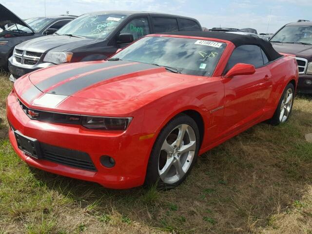 2G1FF3D39F9213471 - 2015 CHEVROLET CAMARO LT RED photo 2