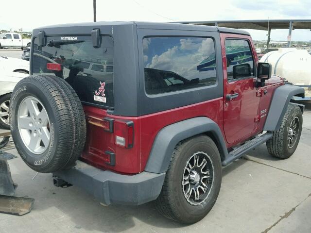 1C4AJWAGXDL577557 - 2013 JEEP WRANGLER MAROON photo 4