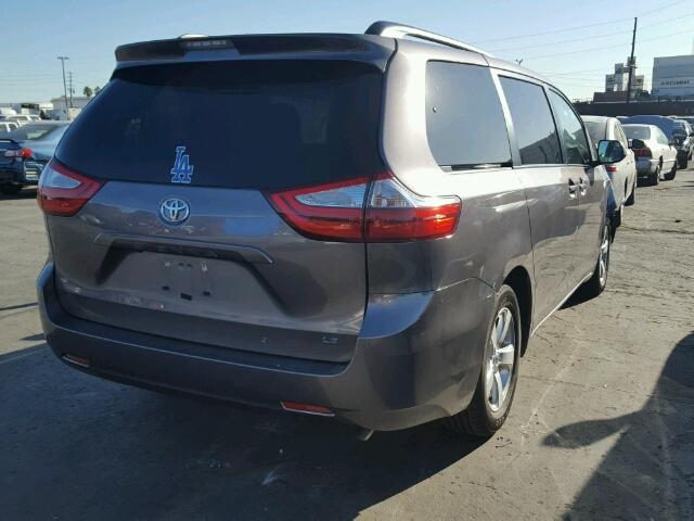 5TDKK3DCXFS585345 - 2015 TOYOTA SIENNA LE CHARCOAL photo 4