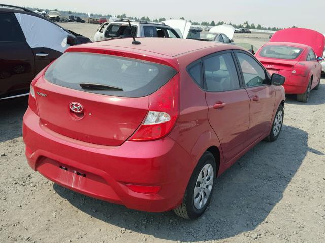 KMHCT5AE6HU343181 - 2017 HYUNDAI ACCENT SE RED photo 4