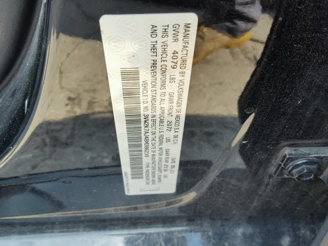 3VW2K7AJ4BM386230 - 2011 VOLKSWAGEN JETTA BASE Սև լուսանկար 10