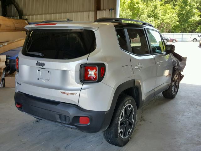 ZACCJBCT2GPC75384 - 2016 JEEP RENEGADE T SILVER photo 4