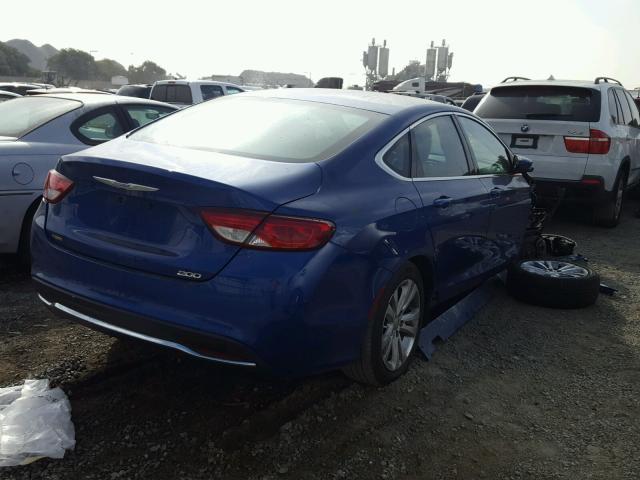 1C3CCCAB7FN578957 - 2015 CHRYSLER 200 LIMITE BLUE photo 4