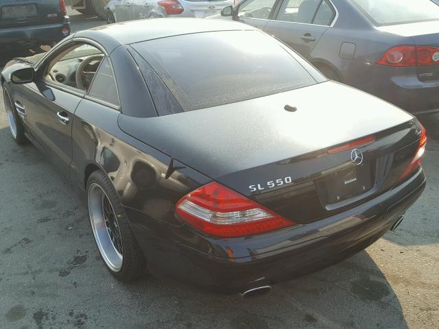 WDBSK71F17F121267 - 2007 MERCEDES-BENZ SL 550 BLACK photo 3