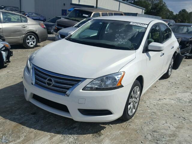 3N1AB7AP1EL639469 - 2014 NISSAN SENTRA S WHITE photo 2