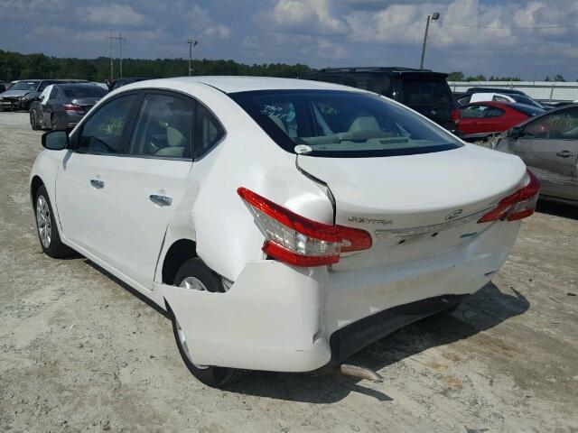 3N1AB7AP1EL639469 - 2014 NISSAN SENTRA S WHITE photo 3