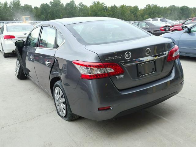 3N1AB7AP8FY237839 - 2015 NISSAN SENTRA GRAY photo 3