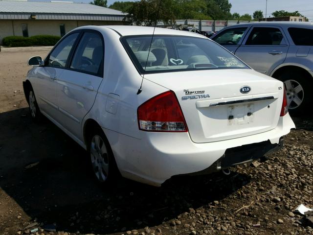 KNAFE221495624006 - 2009 KIA SPECTRA EX WHITE photo 3