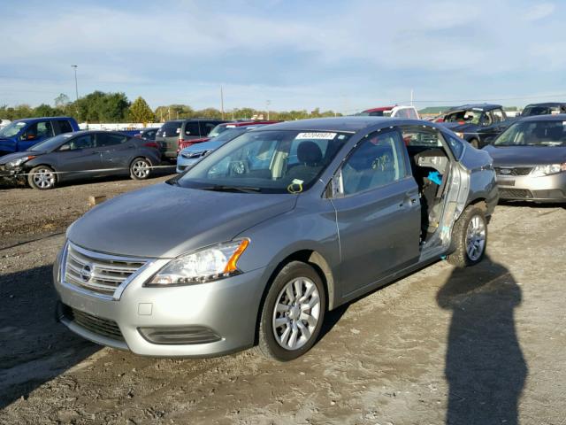 3N1AB7AP0DL739707 - 2013 NISSAN SENTRA S SILVER photo 2