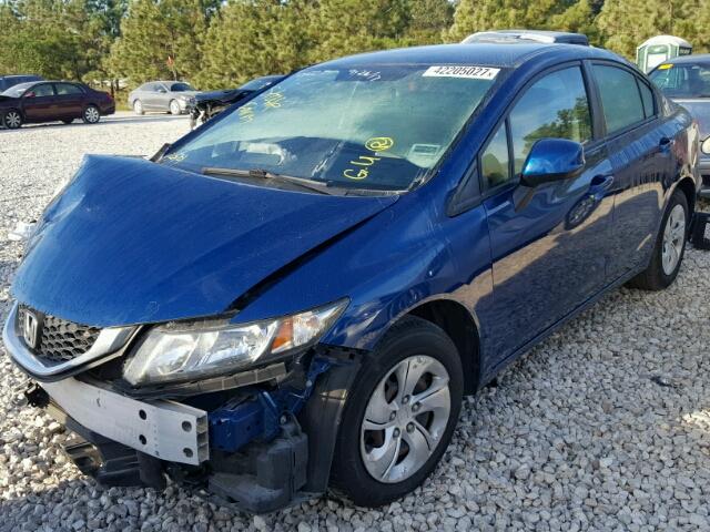 2HGFB2F54DH507361 - 2013 HONDA CIVIC BLUE photo 2