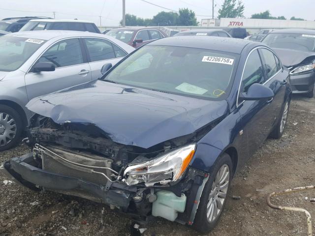 W04GN5EC1B1091089 - 2011 BUICK REGAL CXL BLUE photo 2